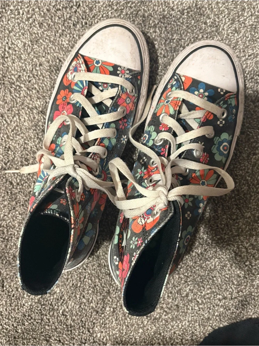 Floral High-Top Converse Sneakers - Black Multi - Picture 5 of 7
